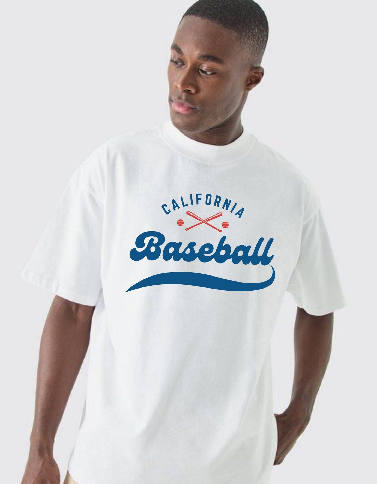 American Baseball Men's White Oversized T-shirt