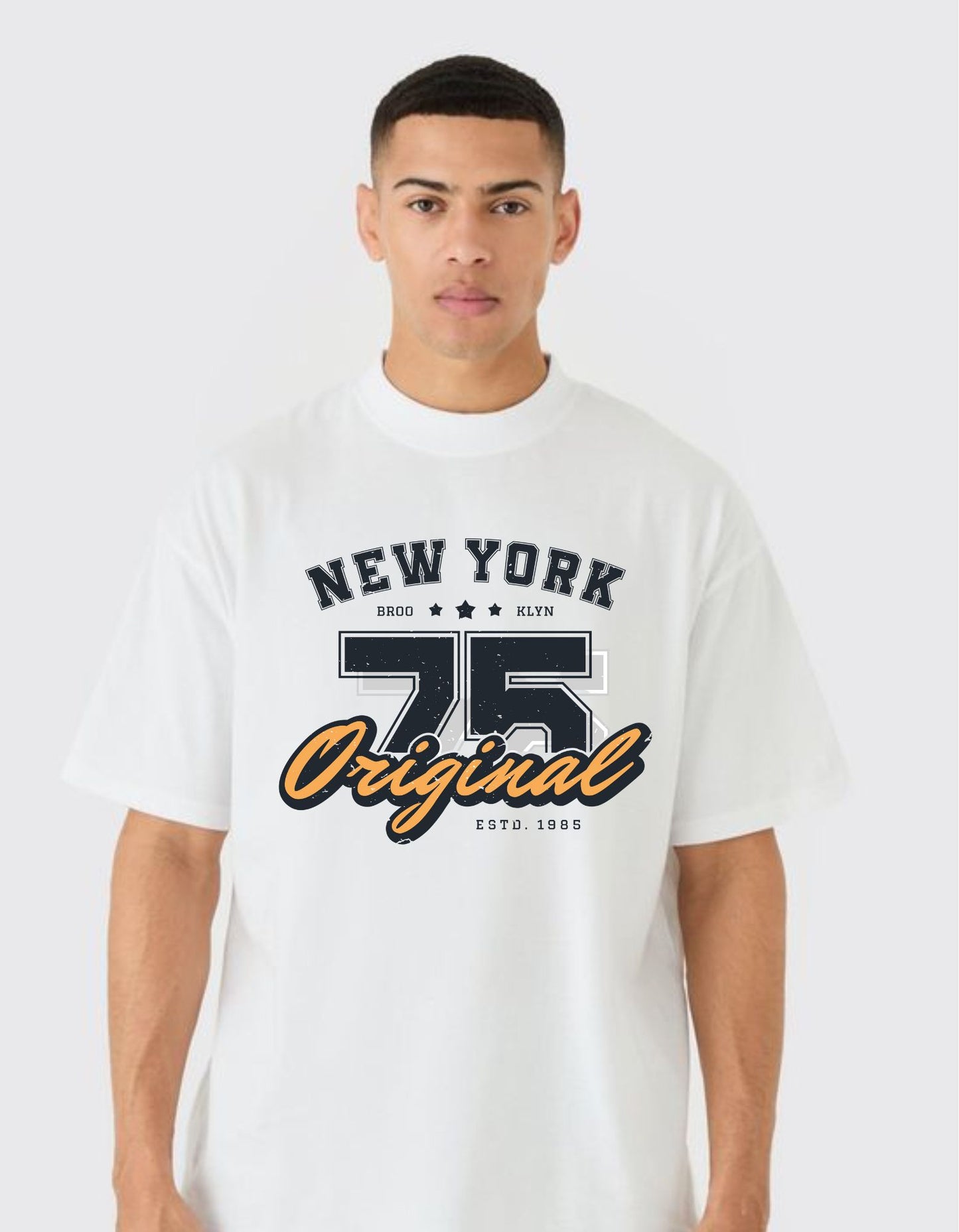 New York Originals Men's White Oversized T-shirt