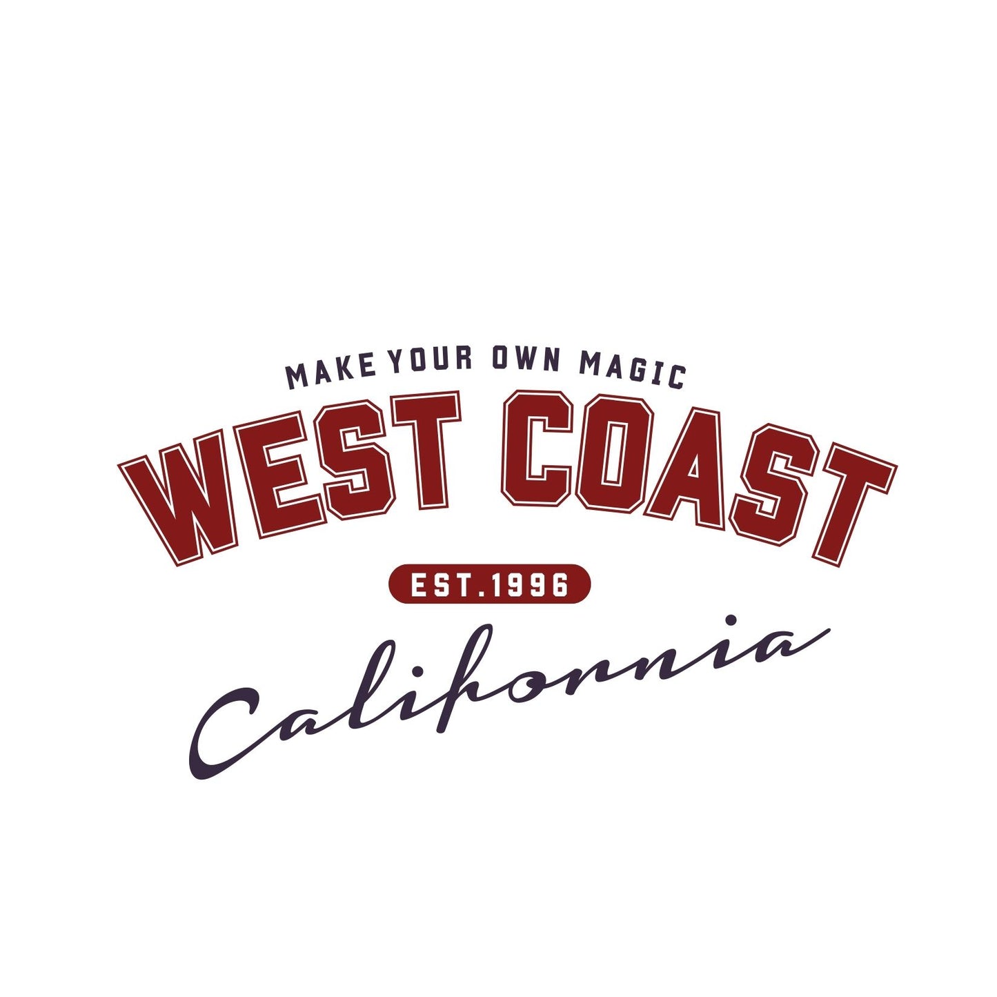 West Coast California Men's White Oversized T-shirt