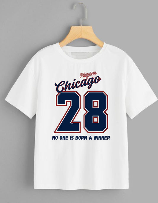 American Chicago Men's White Oversized T-shirt