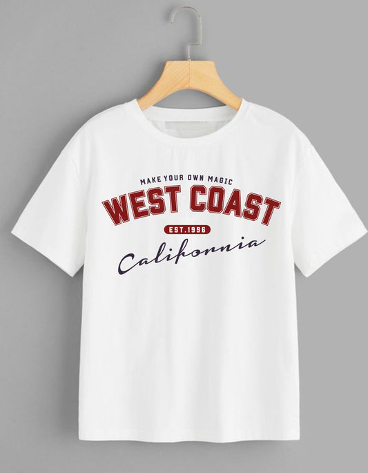 West Coast California Men's White Oversized T-shirt