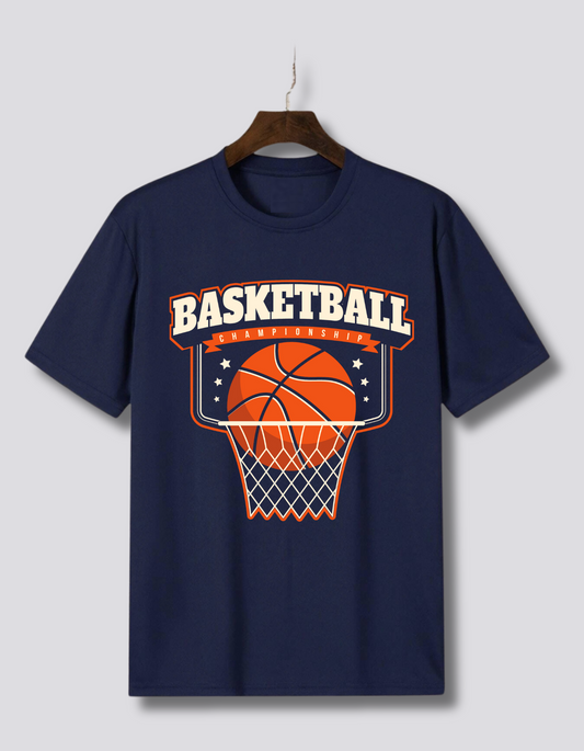 American Basketball Men's Navy Blue Oversized T-shirt