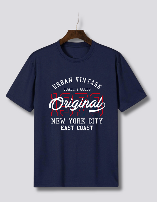 New York Originals Men's Navy Blue Oversized T-shirt