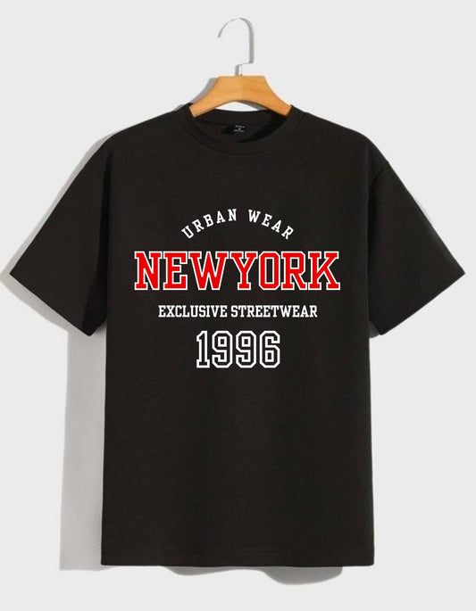 New York Men's Black Oversized T-shirt
