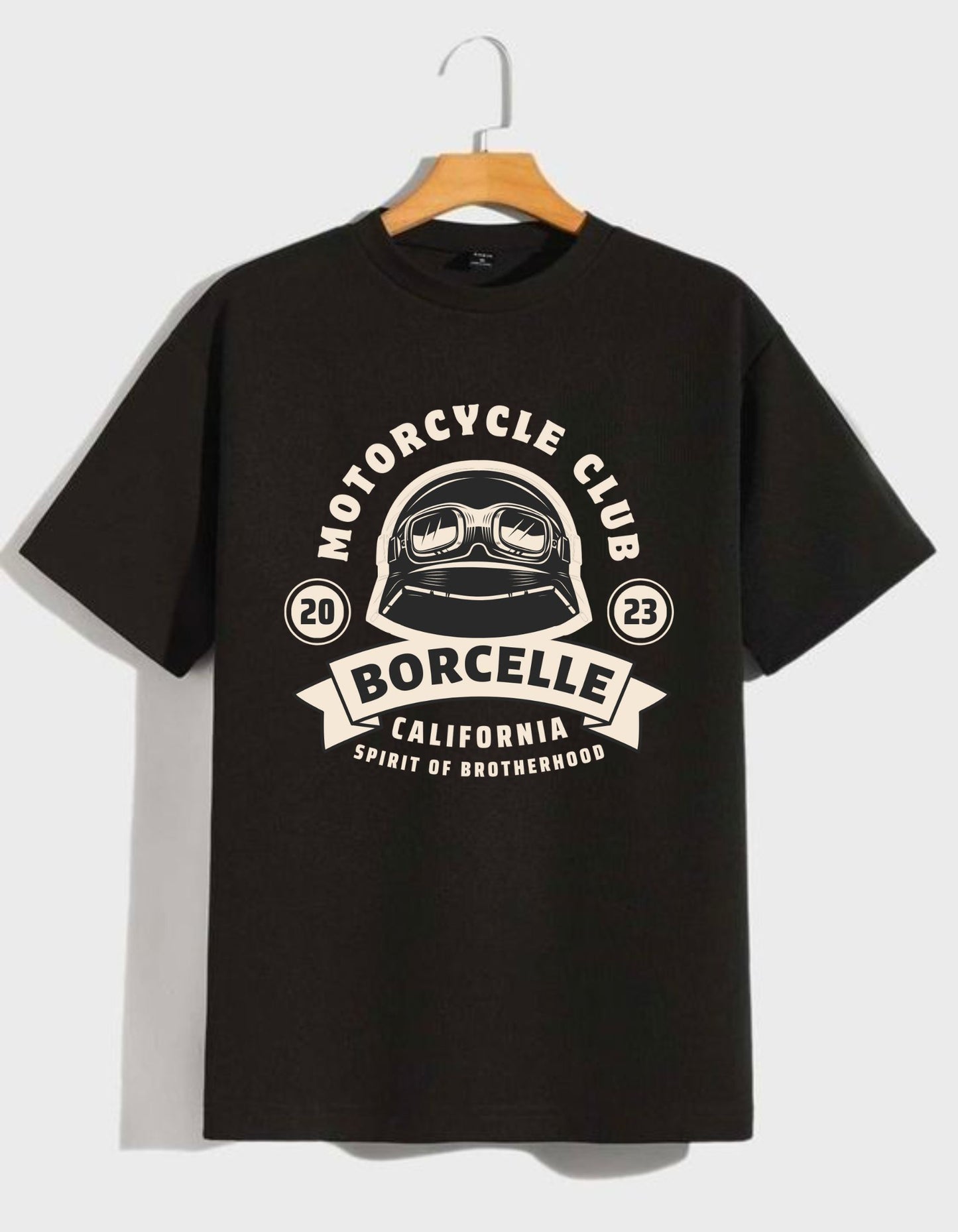 Motorcycle Garage Men's Black Oversized T-shirt