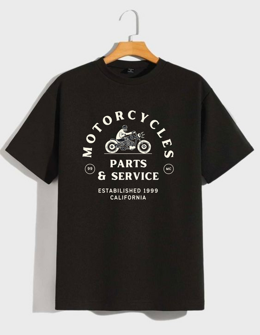 Motorcycle Club Men's Black Oversized T-shirt